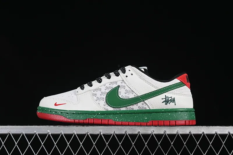 All categories Nk SB Dunk Series Nk SB Dunk Low High-end customized low-top sneakers Nike SB Dunk Low Stusi co-branded milk white green Anniversary high-end customized low-top casual sneakers SC9207-406
